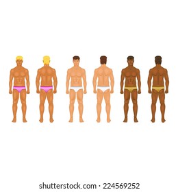 Figure of the standing man in front and behind