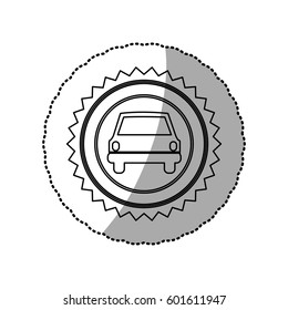 figure star emblem front car icon, vector illustration design