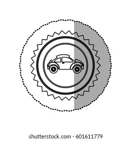 figure star emblem sport car side icon, vector illustration design