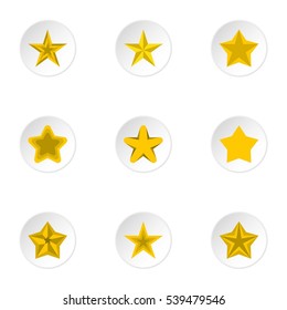 Figure star icons set. Flat illustration of 9 figure star vector icons for web
