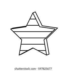 figure star with stripes independece day icon, vector illustraction design