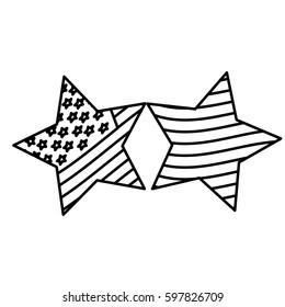 figure stars with stars and stripes icon, vector illustraction design