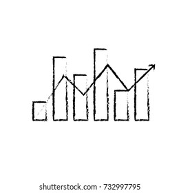 figure statistics bar diagram with arrow growing