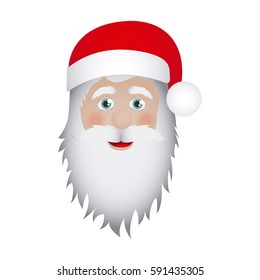 figure sticker face santa claus icon, vector illustraction design