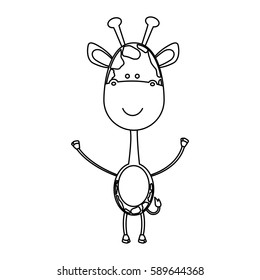 figure sticker girafe icon, vector illustraction design image