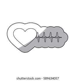 figure sticker heartbeat icon, vector illustraction design image
