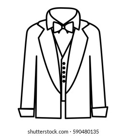 figure sticker shirt with bow tie and coat icon, vector illustraction design