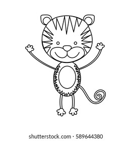 figure sticker tiger icon, vector illustraction design image