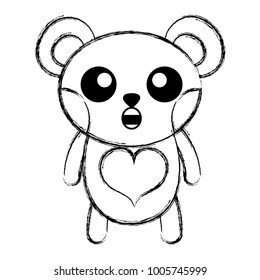 figure surprised bear cute wild animal