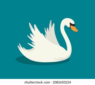 figure of a swan with spread wings