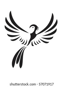 Figure with symbol of phoenix