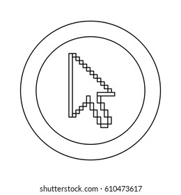 figure symbol pixel cursor icon, vector illustraction design