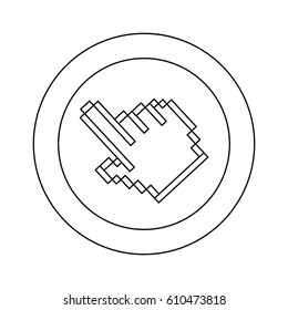figure symbol pixel hand cursor icon, vector illustraction design