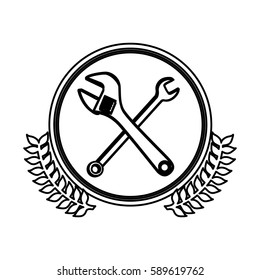 figure symbol wrench and monkey wrench icon, vector illustration design image