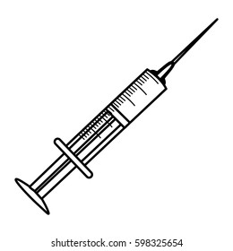 figure syringe with blood icon, vector illustraction design