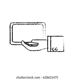 figure tablet technology business in the hand