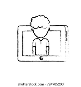 figure tablet technology with social connection