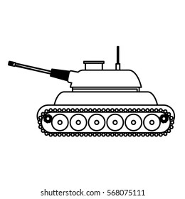 Figure tank car for navy war icon, vector illustration