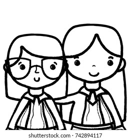 figure teacher with student to class education lesson