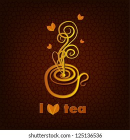 Figure teacup on a textured background