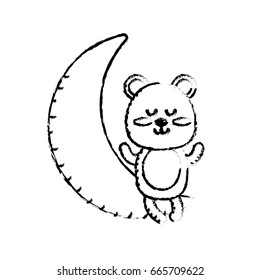 figure teddy bear seated in the moon