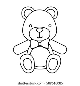 figure teddy bear with tie icon, vector illustration design image