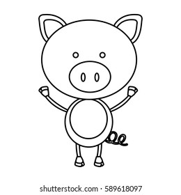 figure teddy pig icon, vector illustration design image