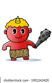 The figure that the red ogre with the metal rod stands