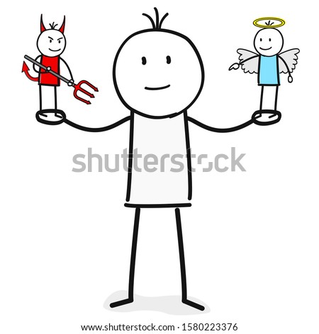 figure think about a moral question good or evil