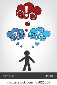 A figure thinks of a question