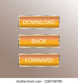 In the figure, three buttons are yellow with a gradient, buttons with inscriptions. Buttons for a site, a project, a program.