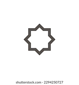 Figure, three lines, islamic geometric symbol simple logo vector