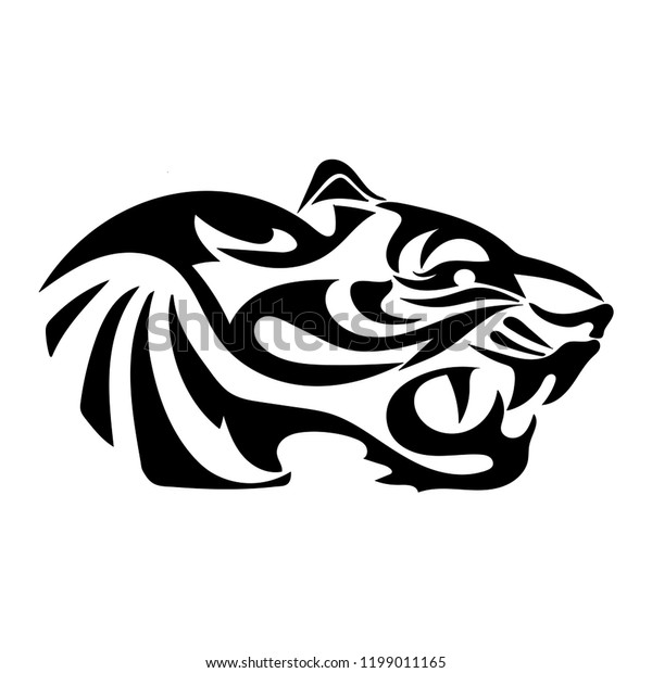 刺青の形をした虎 白い背景に のベクター画像素材 ロイヤリティフリー