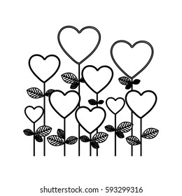figure trees balloons form icon, vector illustraction design