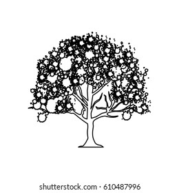 figure trees with some leaves icon, vector illustraction design