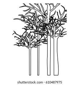figure trees without leaves icon, vector illustraction design image