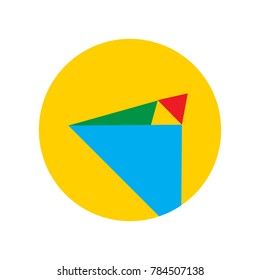 figure of triangles on a yellow background