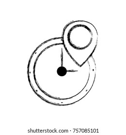 figure wall clock design with location symbol