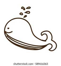 figure whale icon stock, vector illustration design image