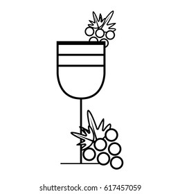 figure wine glass with grape fruit