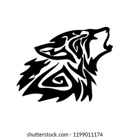 Figure wolf in the form of a tattoo. On a white background.