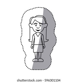 figure woman with casual cloth icon, vector illustraction