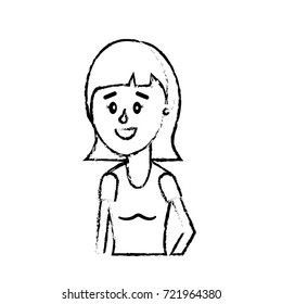 figure woman with hairstyle and blouse design