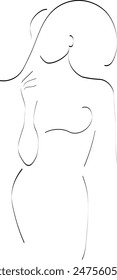 figure of a woman with her face covered by a hat