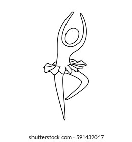 figure woman practicing ballet icon, vector illustraction desing