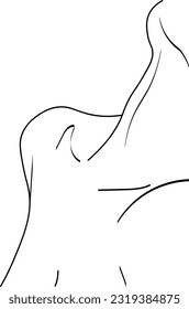 figura del cuerpo de una mujer de cuello a pecho