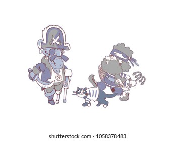 Figure-applique with two pirates