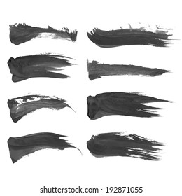 Figured black abstract brushstrokes gouache paint 3