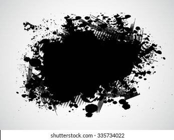 Figured brush strokes brush and ink.