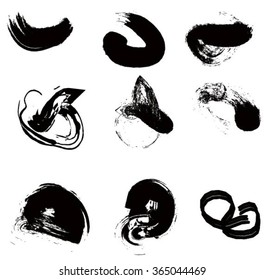 Figured brush strokes brush and ink